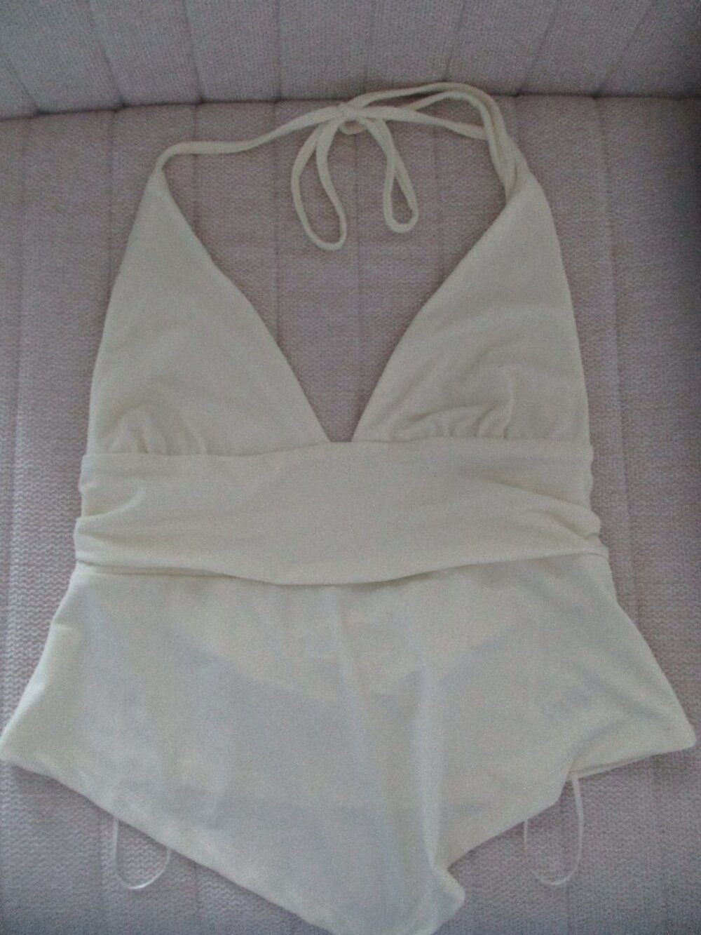 Garage Light Yellow Tie-Back Halter Top Size S